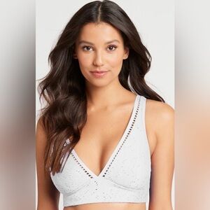 Sea Level Chantilly Triangle Bikini Top White Size 4 NWT